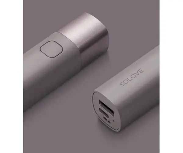 Ліхтар Solove X3S Portable Flashlight USB-C павер банк сіро-коричневий - фото 5