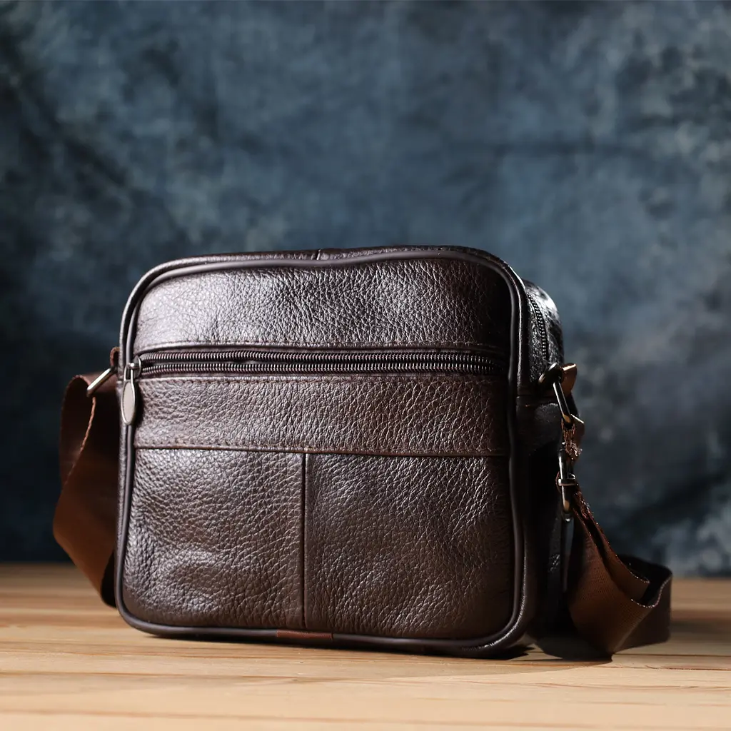 Горизонтальная удобная сумка с ручкой для мужчин из натуральной кожи Vintage 20х17х8 см sum0027476 - фото 20