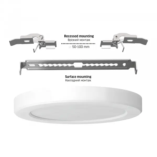 LED світильник круглий VIDEX DL6R 12W 3000K-4000K-6500K White - фото 5