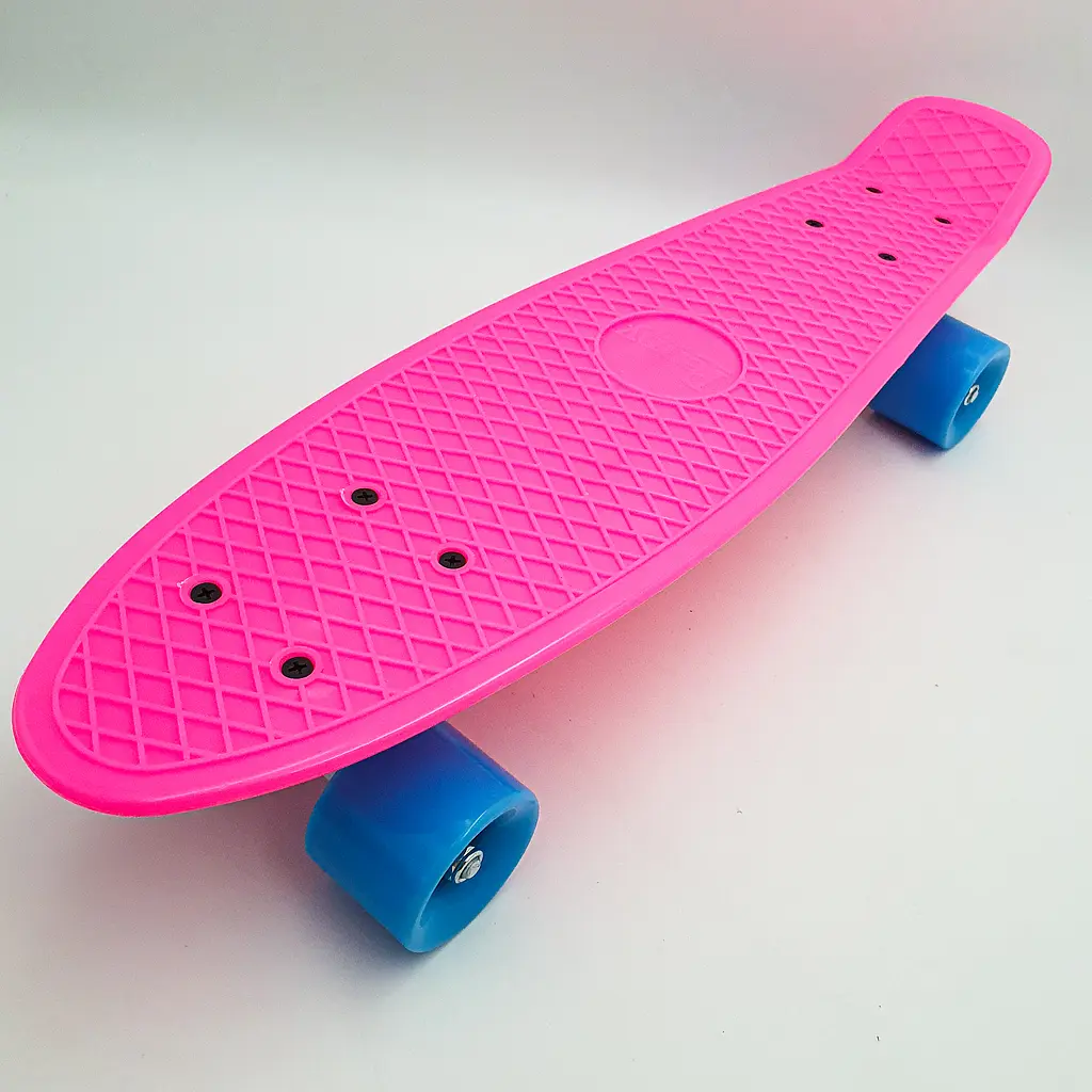 Пенні борд скейт 55х15см до 80кг ABEC 7 матові колеса скейтборд Penny Board Pastel Series малиновий - фото 6