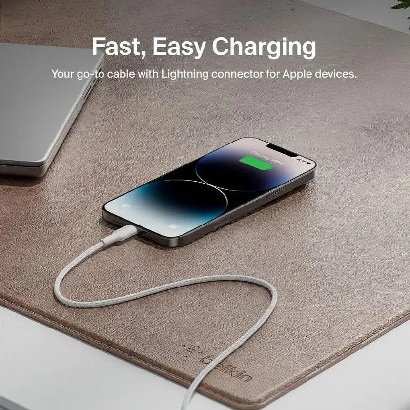 Кабель Belkin Boost Up Charge Braided USB-C to Lightning 1м White (CAA004BT1MWH) [158801] - фото 6