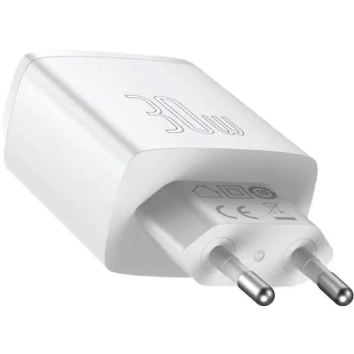 Зарядний пристрій Baseus Compact Quick Charger 2U+C 30W White (CCXJ-E02) - фото 2