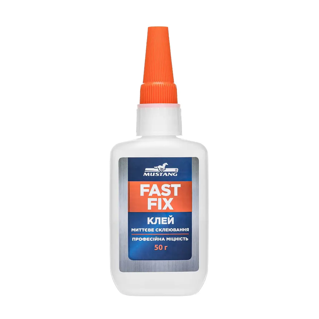 Клей з активатором FAST FIX Mustang (ціаноакрилат+активатор), 50 г+200 мл, двокомпонентний швидкий універсальний клей MG28 - фото 2