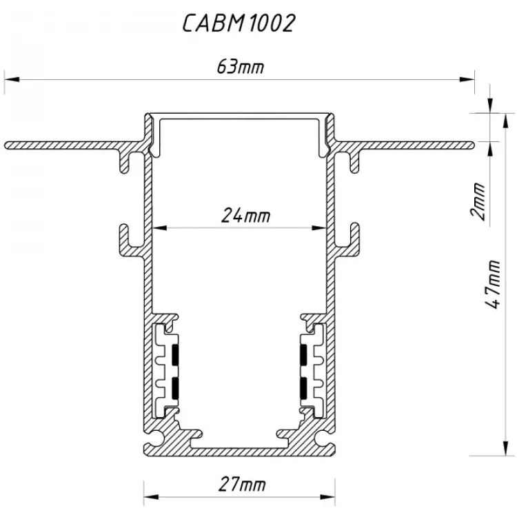 Шинопровід Ardero CABM1002 вбудований 3 м чорний (80140) - фото 2