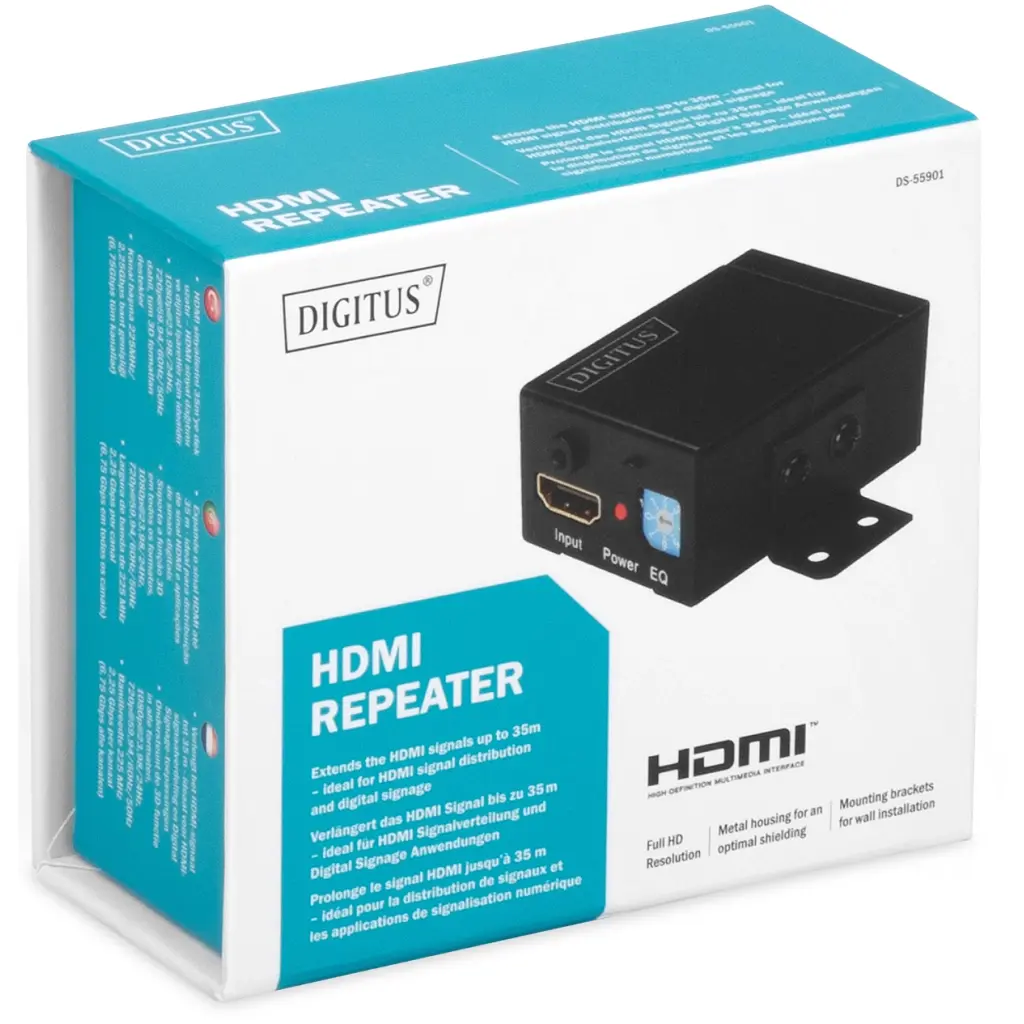 Перехідник Digitus HDMI 1920x1080, 60Hz чорний 35 м (DS-55901) - фото 3