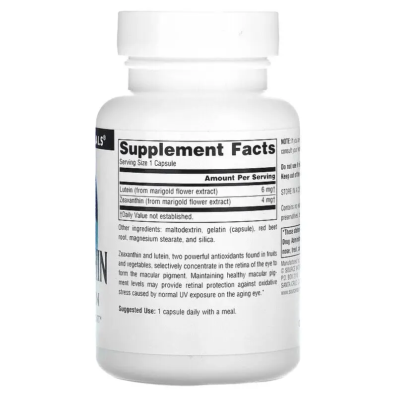 Натуральна добавка Source Naturals Zeaxanthin with Lutein 10 mg 60 капсул - фото 2