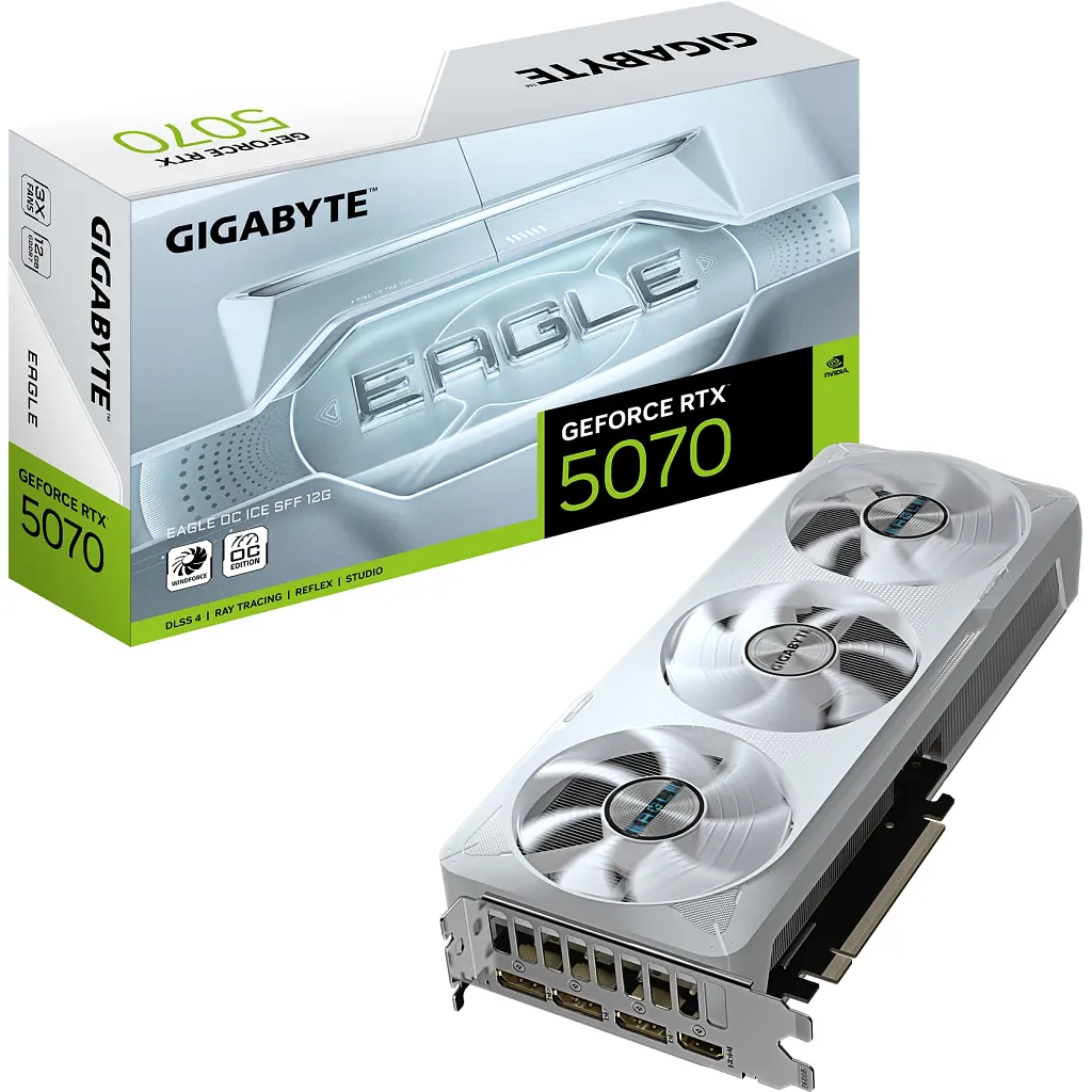 Відеокарта GIGABYTE GeForce RTX5070 12Gb EAGLE OC ICE SFF (GV-N5070EAGLEOC ICE-12GD) - фото 10
