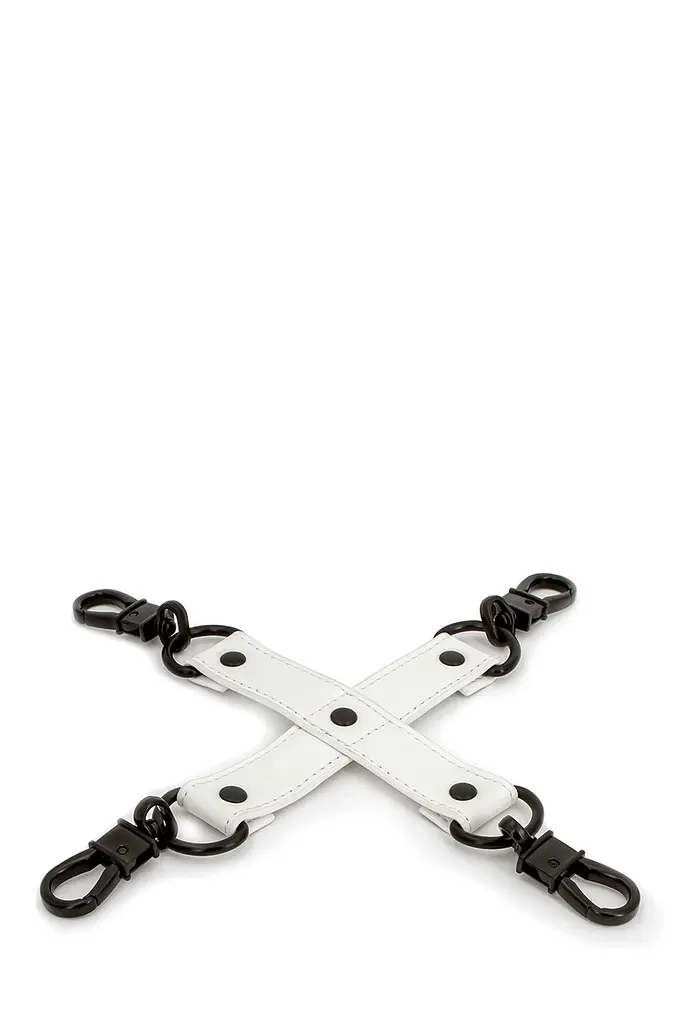 БДСМ-іграшки система фіксації хрестовина NS Novelties GLO BONDAGE HOG TIE — штучна шкіра, світиться у темряві - фото 2