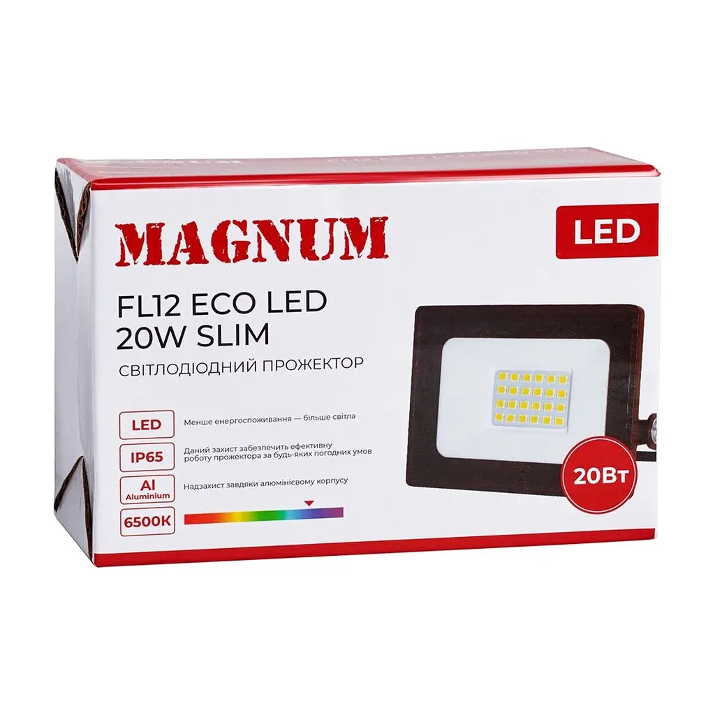 Прожектор MAGNUM FL12 ECO LED 20Вт slim 6500К IP65 (90022011) - фото 5