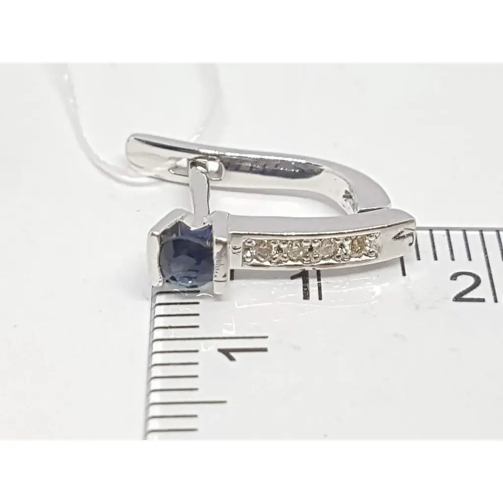 Золоті сережки Кристал Плюс з діамантами і сапфірами. Артикул 210009 - фото 4