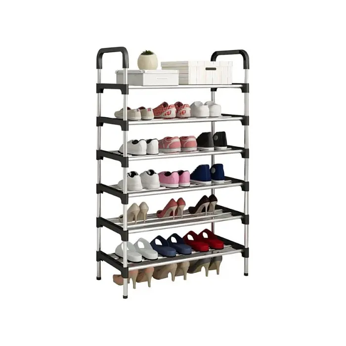 Підлогова відкрита полиця для взуття на 6 ярусів Shoe Rack XL-855 металева 105×54×25 см - фото 3