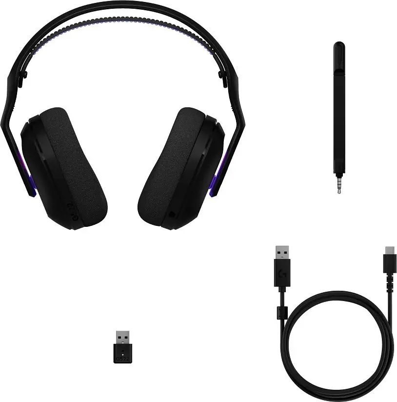 Навушники з мікрофоном Logitech G522 Lightspeed Black (981-001544) - фото 4