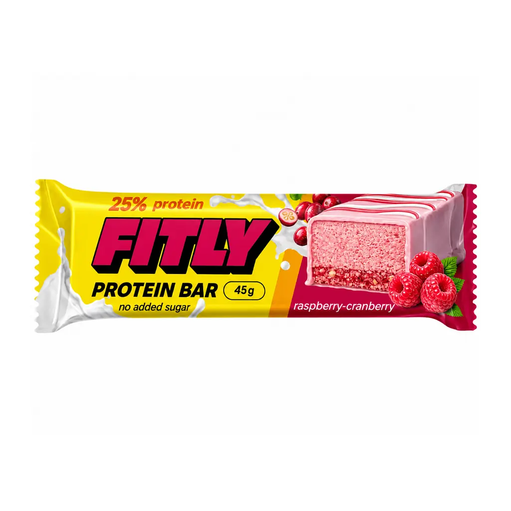 Протеїнові батончики Protein Bar — 12 × 45 г Raspberry Cranberry
