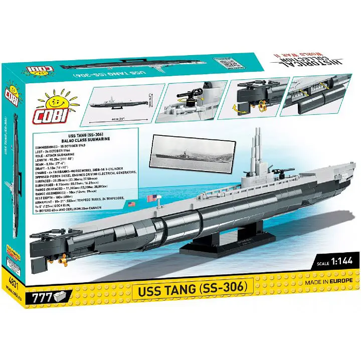 Конструктор Cobi Підводний човен USS Tang SS-306, масштаб 1:144, 777 деталей (COBI-4831) - фото 2