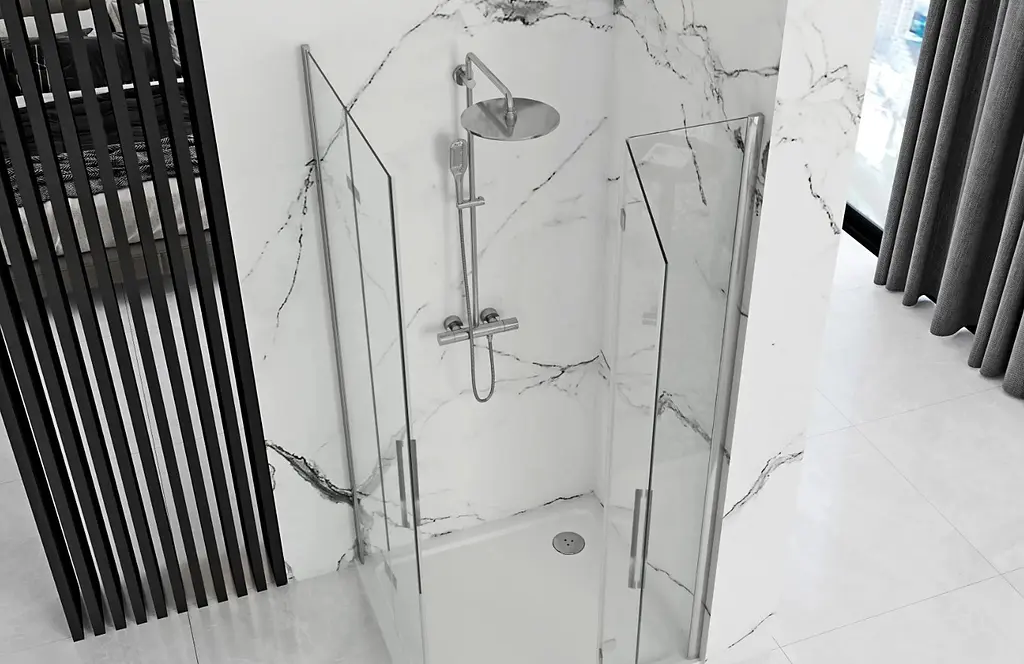 Душова кабіна Rea Molier 2 80x90 chrome REA-K6367 + REA-K8539, Хром, Універсальна, прозорий, хром - фото 3