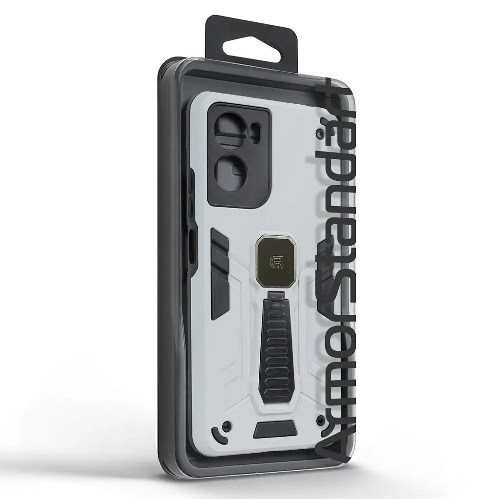 Чехол для Motorola G06 4G/G06 Power 4G, Proover, серый, с подставкой и магнитом, противоударный, ударопрочный, бронированный, панель-накладка, защита всего корпуса, термополиуретан (TPU) + поликарбонат (PC), ArmorStandart (ARM89065) - фото 3