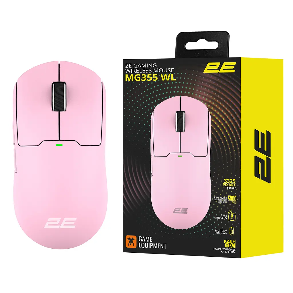 Ігрова миша 2E GAMING MG355 Pink, WL, USB-A/WL - фото 2
