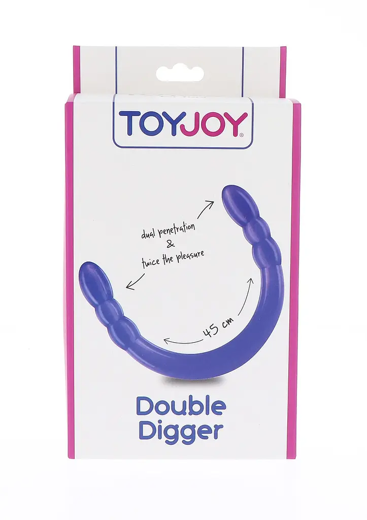 Двухсторонний фаллоимитатор ToyJoy Double Digger 45 см фиолетовый - фото 3