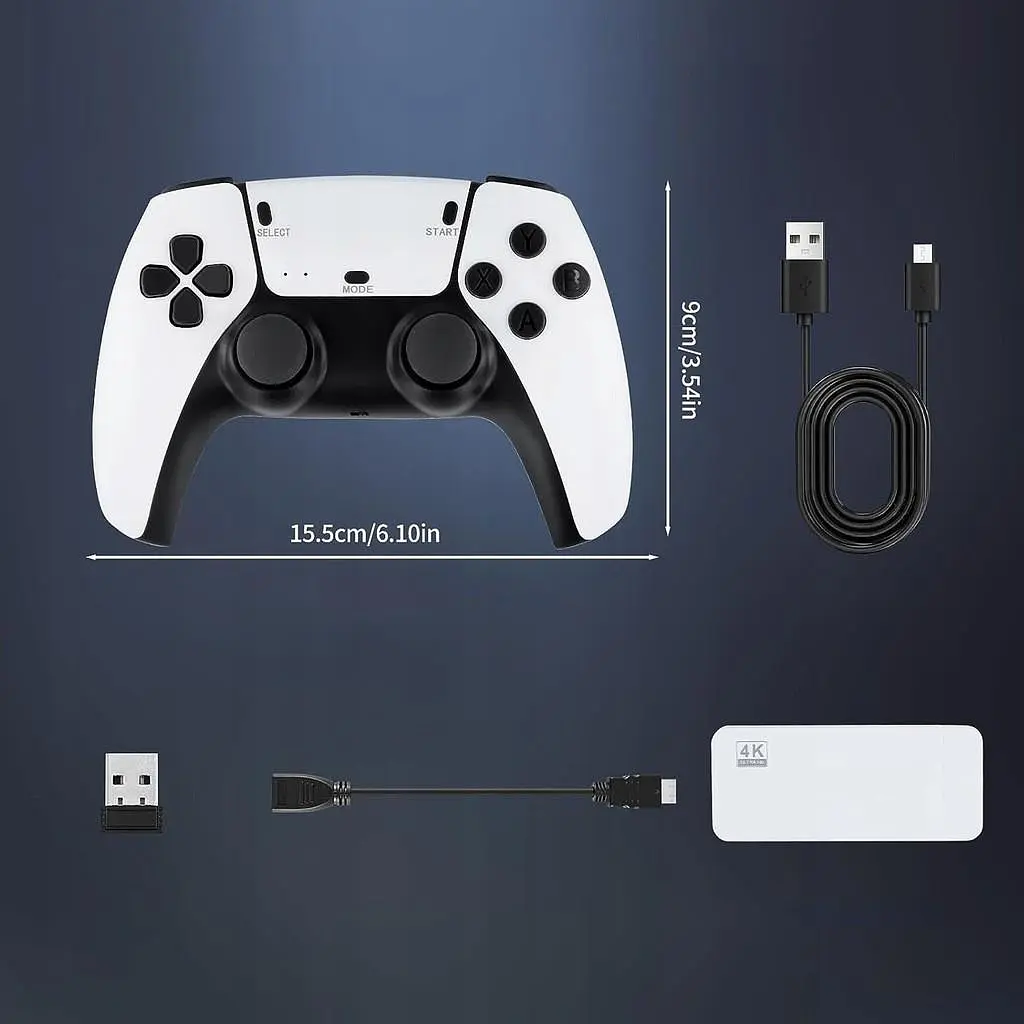 Ігрова консоль стик приставка до телевізора 64Gb 20000+ ігор Pro 4K Game Stick 3D HD з двома бездротовими джойстиками UKC M15 Plus - фото 9