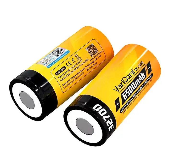 Акумулятор VariCore 32700 LIFE-PO4 6500mAh 3.2V VC-3265 N 55A Жовтий (2910384317) - фото 5