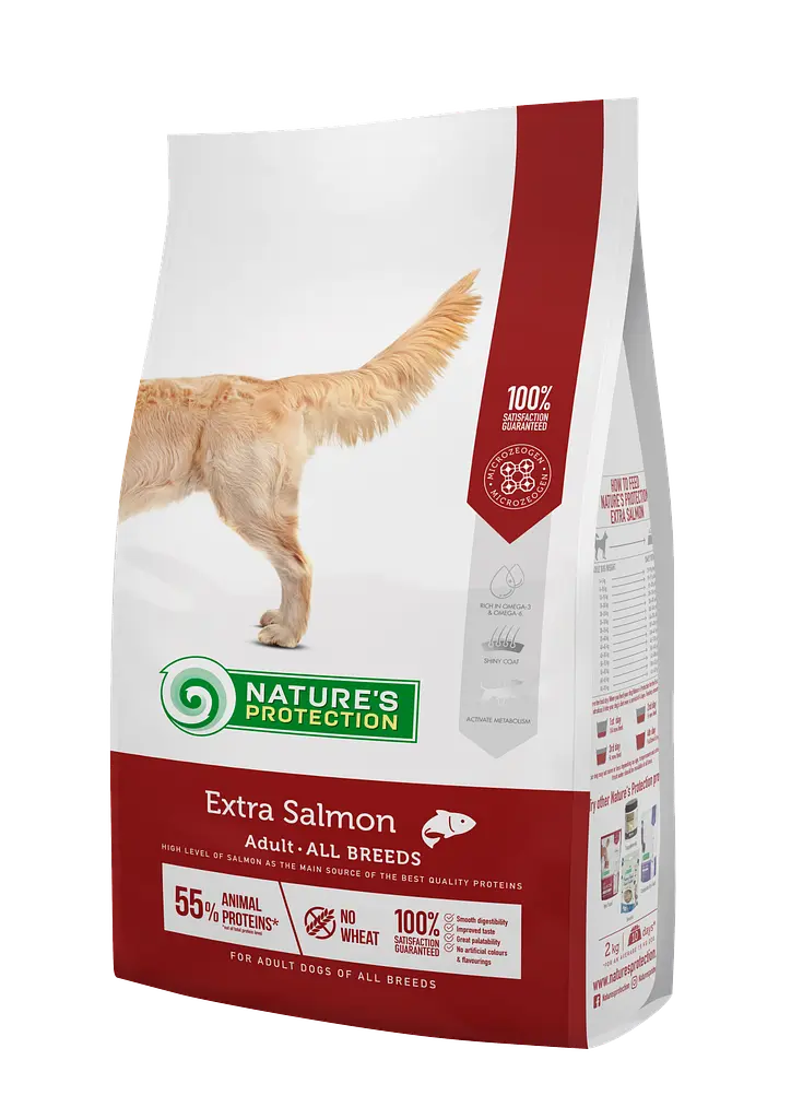Сухий корм для дорослих собак всіх порід з лососем Nature's Protection Extra Salmon Adult All Breeds, 2 кг
