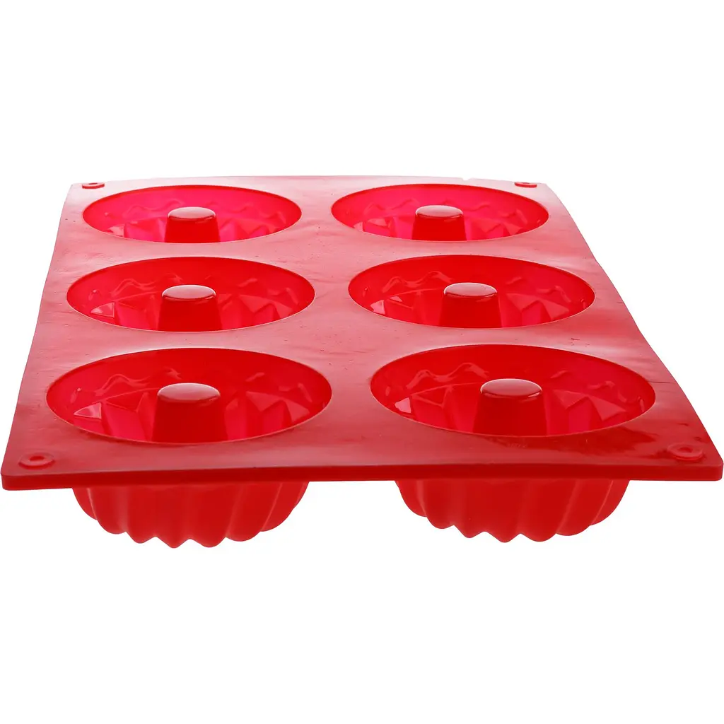 Силіконова форма-планшет для випічки Ekodeo Кекс червона (P89901) - фото 3