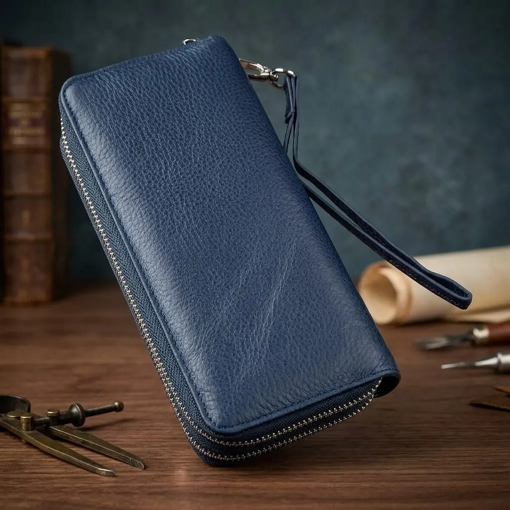 Цікавий жіночий клатч з ремінцем ST Leather 18869 синій - фото 3