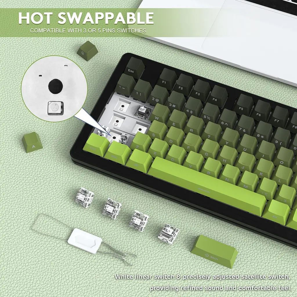 Клавіатура Attack Shark M87 Pro V2 Gradient Green (AS-697279247163-M) [166739] - фото 7