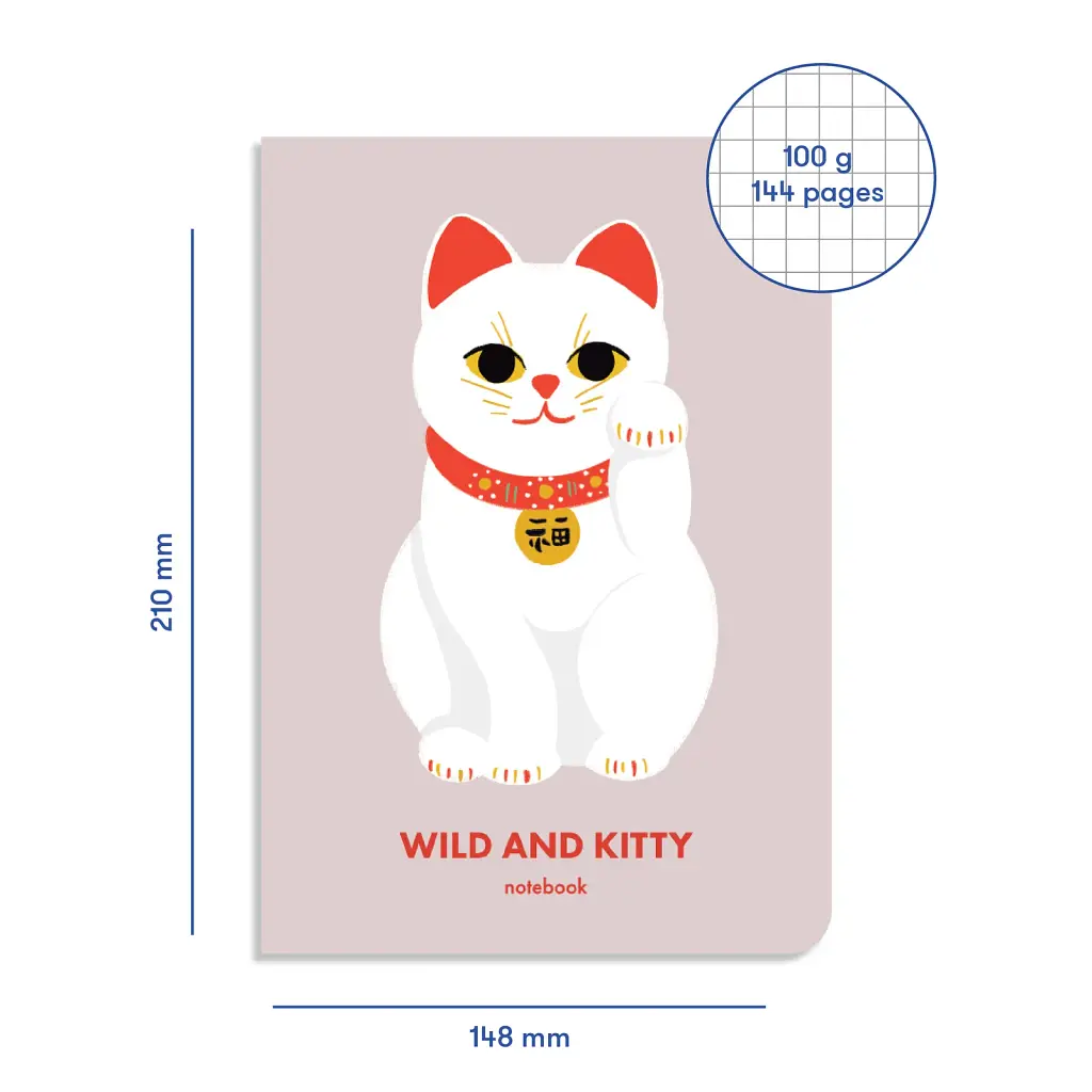 Блокнот у клiтинку Wild and Kitty бежевий - фото 2