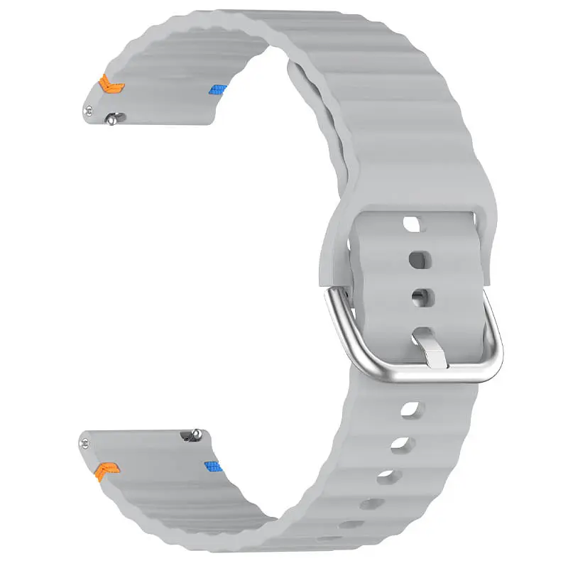 Силіконовий ремінець Wavy для Smart Watch 22mm Light Gray - фото 2