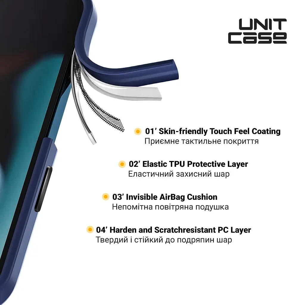 Чехол для Apple iPhone 14 Plus, Unit, синий, прозрачный противоударный чехол-накладка из TPU и поликарбоната (PC), с защитными бортиками, защита всего корпуса от ударов и царапин, ArmorStandart (ARM62486) - фото 3