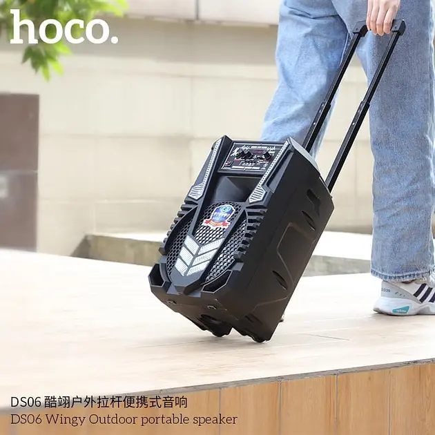 Акустична колонка Hoco DS06 bluetooth + мікрофон (Чорний) - фото 7