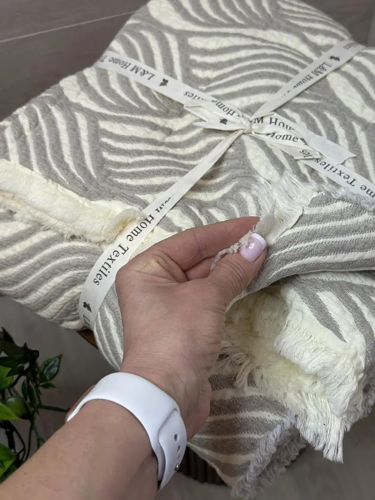 Плед двосторонній мусліновий євро L&M Home Textiles 20289 200х220 см світло-сірий - фото 2