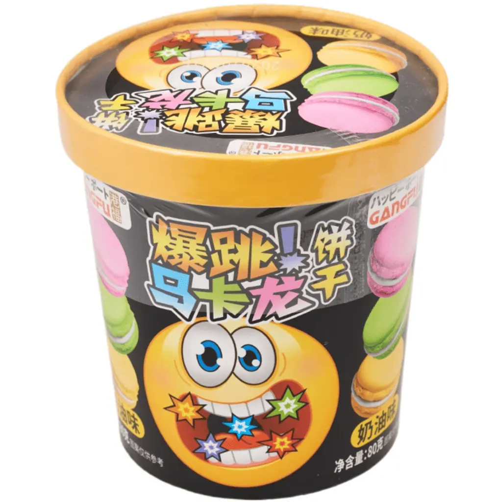 Печиво Макарон Gangfu Creamy Popping Candy з кремовим смаком і вибуховою карамелью 80г - фото 3