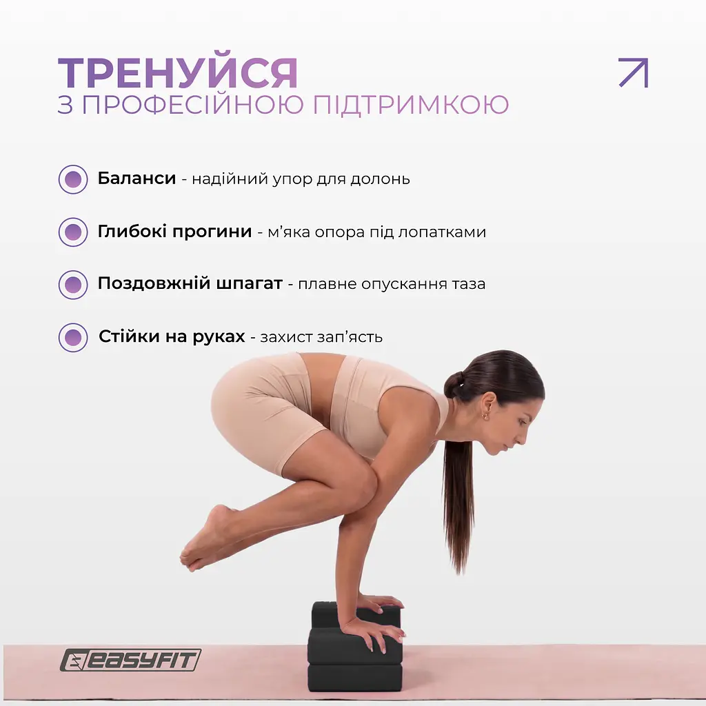 Блок для йоги EasyFit EVA Чорний - фото 5