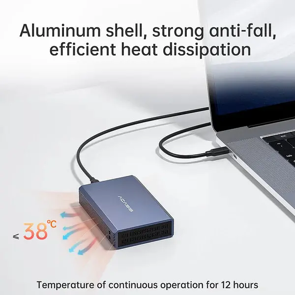 Корпус для жорстких дисків ACASIS EC-7252 USB 3.0 з підтримкою RAID до 12 ТБ для SATA HDD/SSD 2,5 дюйма (Синій) - фото 3