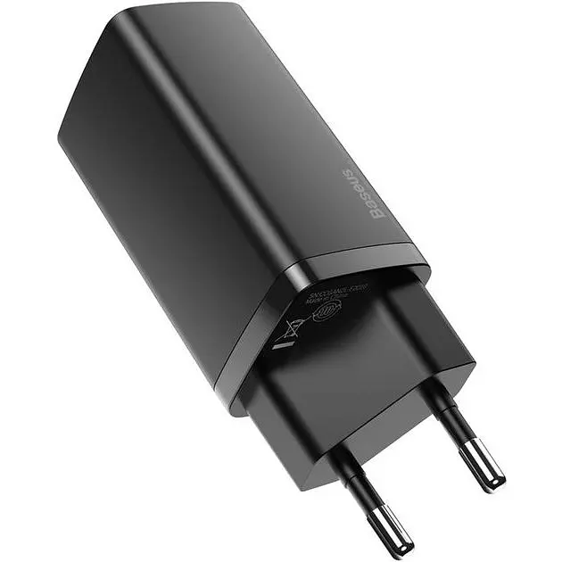 Зарядний пристрій Baseus GaN2 Lite Quick Charger C+U 65W EU Black (CCGAN2L-B01) - фото 2