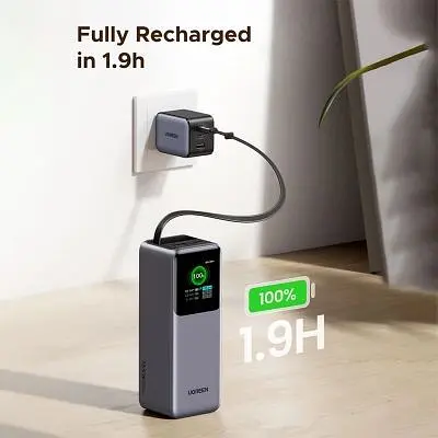 Батарея универсальная Ugreen 20000mAh 165W with Retractable Cable (PB726 55987B) (PB726 55987B) - фото 6