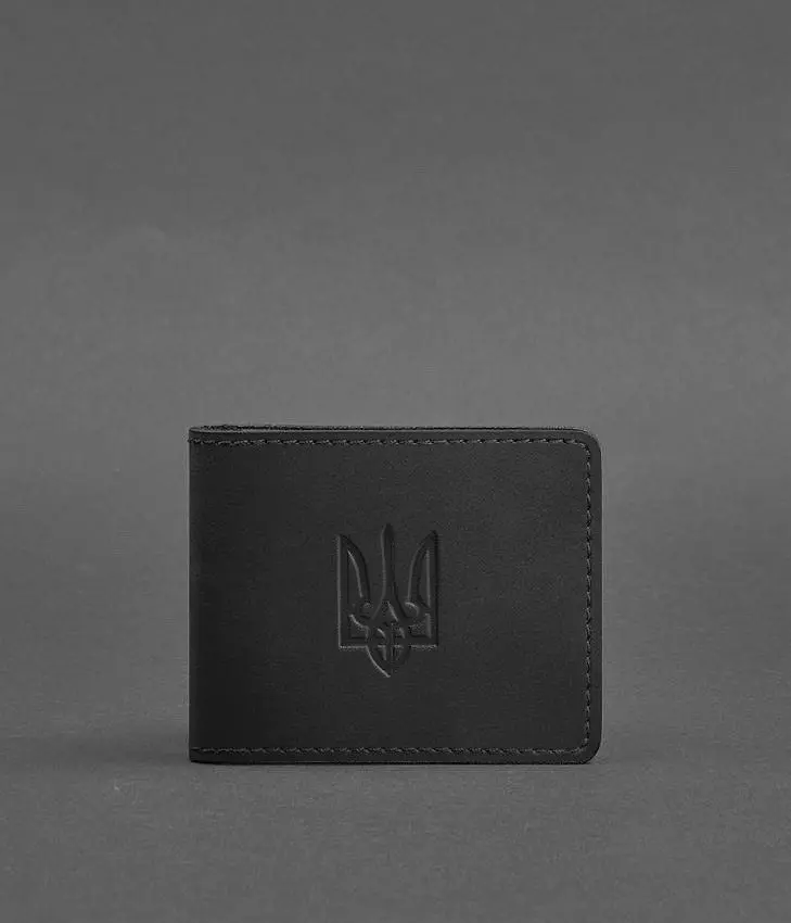 Кожаная обложка для удостоверения с гербом, черный Crazy Horse - фото 2