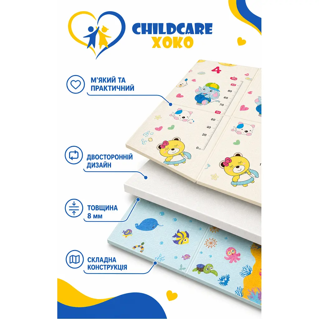 Дитячий килимок XoKo Childcare двосторонній термокилимок 200 × 180 х 0,8 см (XK-CHC-20-18-CRP1) - фото 5