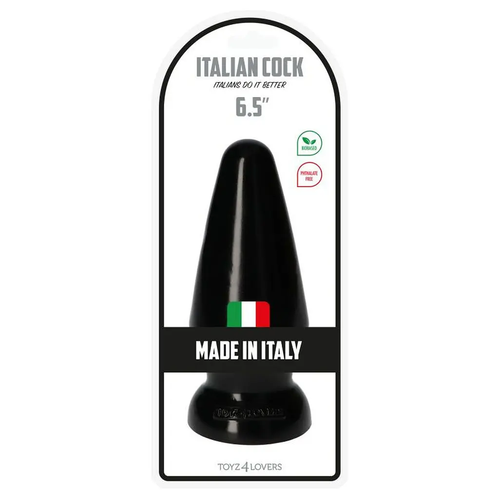 Анальна пробка Toyz4lovers Plug-Italian Cock 6,5", 16.5 см (чорний) - фото 4