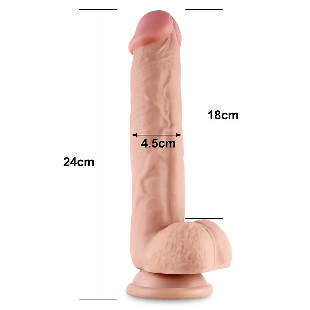 Фаллоимитатор Lovetoy Sliding-Skin Dual Layer Dong 9 24 см телесный - фото 9