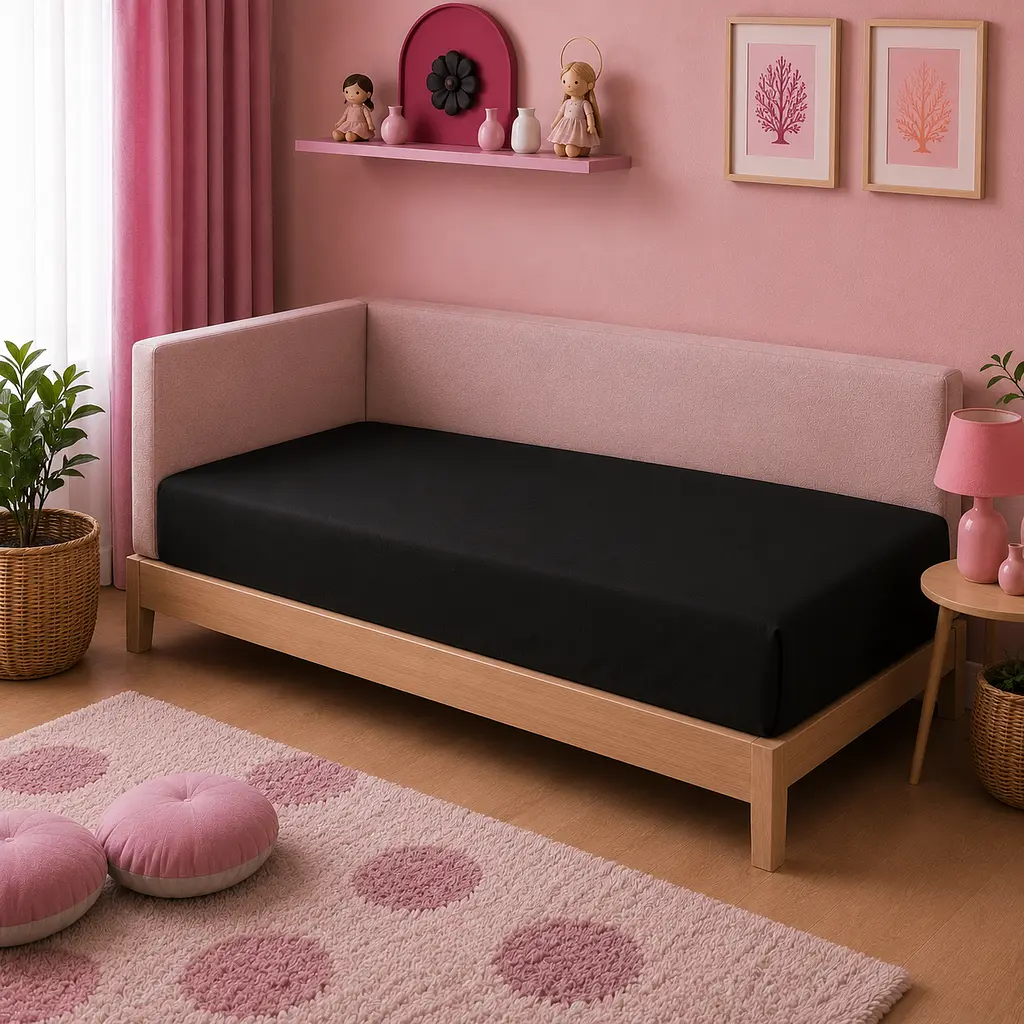 Дитяча постільна білизна MIRSON JUNIOR фланель Black/Pink 200х220см (2200012803394) - фото 8