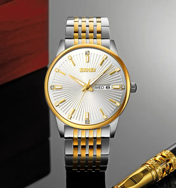 Наручний годинник чоловічий 9323TGDSI Silver/Gold-Silver Skmei acs0030912 - фото 4
