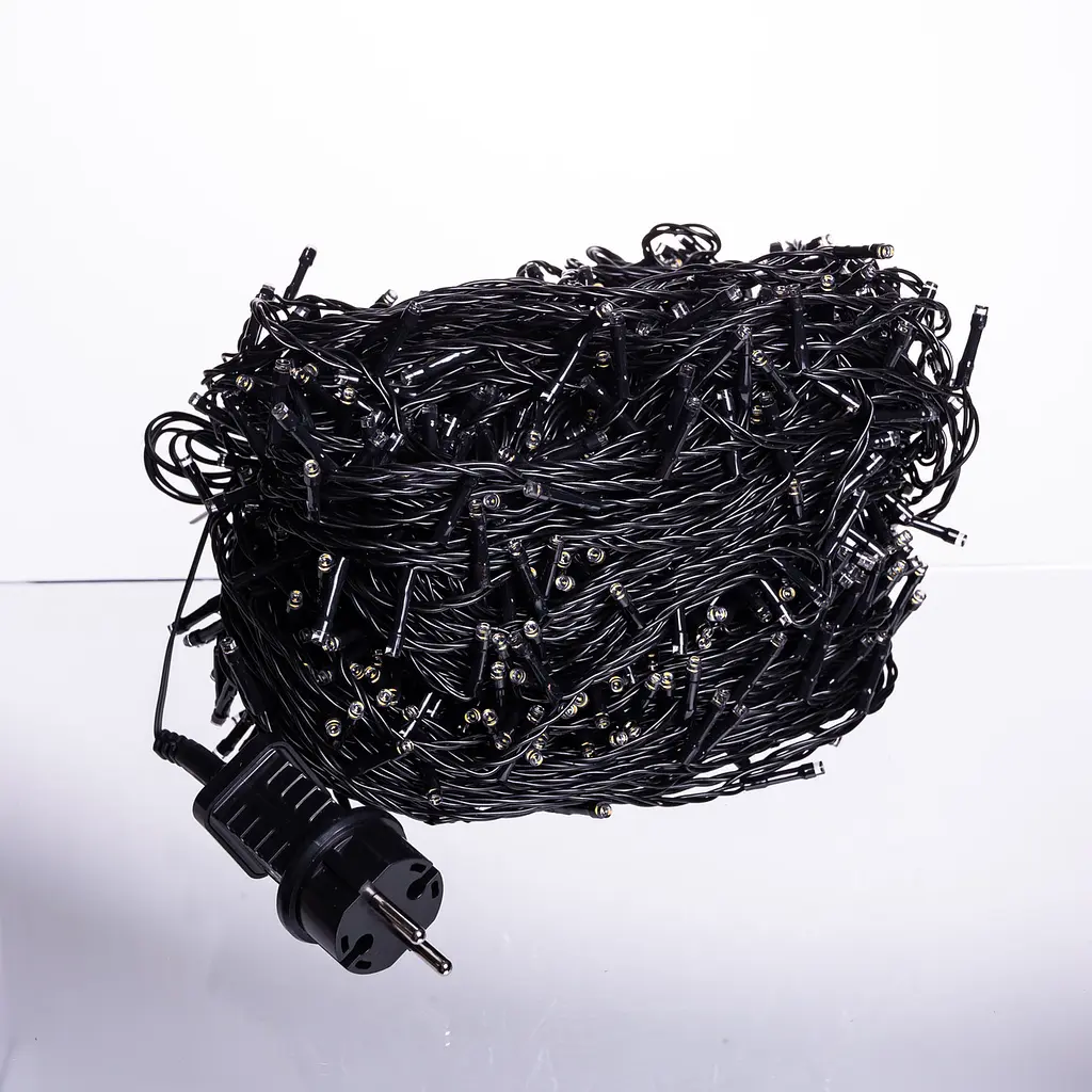 Новорічна гірлянда Різдвяна фея GarlandoPro 100 м 1000 LED чорний дріт Жовтий CF1000L100MBY - фото 5