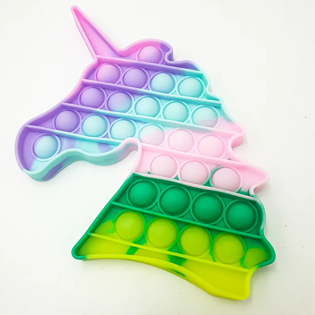 Сенсорна іграшка антистрес силіконова нескінченна пухирка поп іт UKC Pop It Fidget єдиноріг 2 різнокольоровий