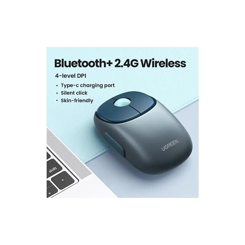 Мишка Ugreen MU102 Wireless/Bluetooth Blue (90538) - фото 2