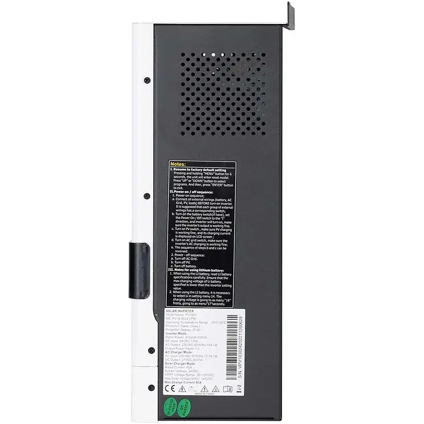 Солнечный инвертор Must PV18-3024VPM 24V гибридный [111935] - фото 4