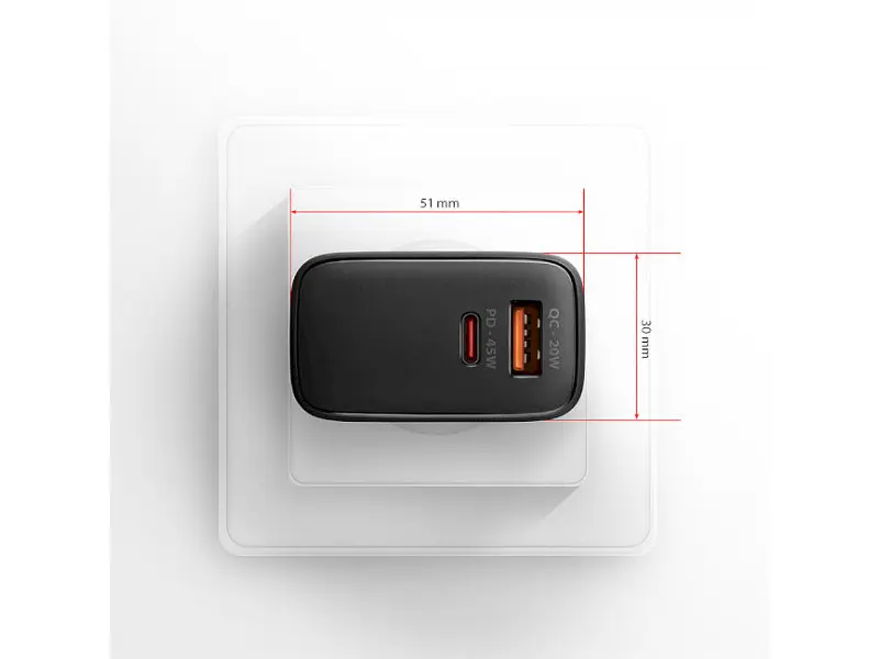 Мережевий зарядний пристрій AXAGON USB-C 45 W Black (ACU-PQ45) - фото 7