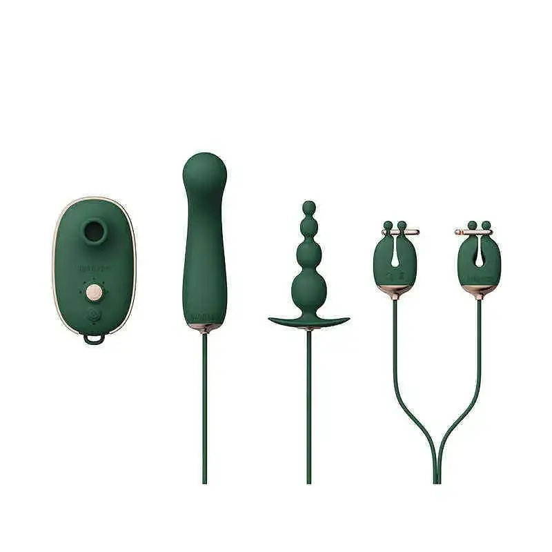 Анальна пробка Qingnan No.8 Mini Vibrating Anal Bead 12 см (зелений) - фото 4